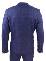 Blue 3 Piece Tweed Suit - Marc Darcy Harry