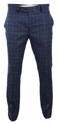 Harvey - Men's Navy Check Trouser