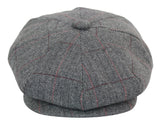 Mens Tweed Check Peaky Blinders Cap
