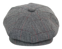 Mens Tweed Check Peaky Blinders Cap