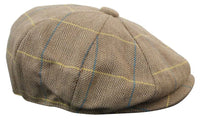 Mens Tweed Check Peaky Blinders Cap