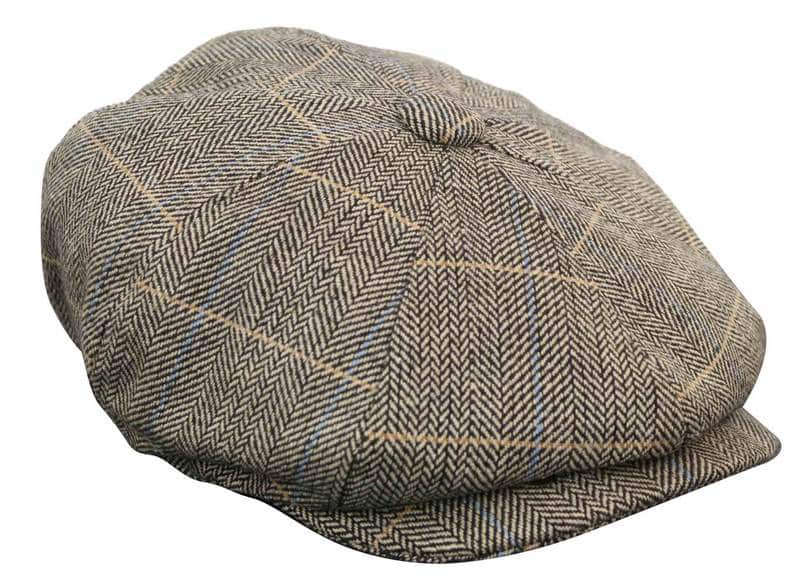 Mens Tweed Check Peaky Blinders Cap