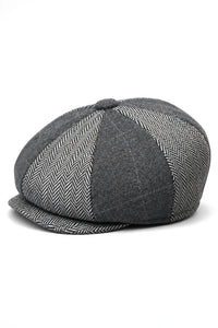 HT6325 - Herre Ternet Sildebensmønstret Tweed Mix Avisbuks med 8 Paneler