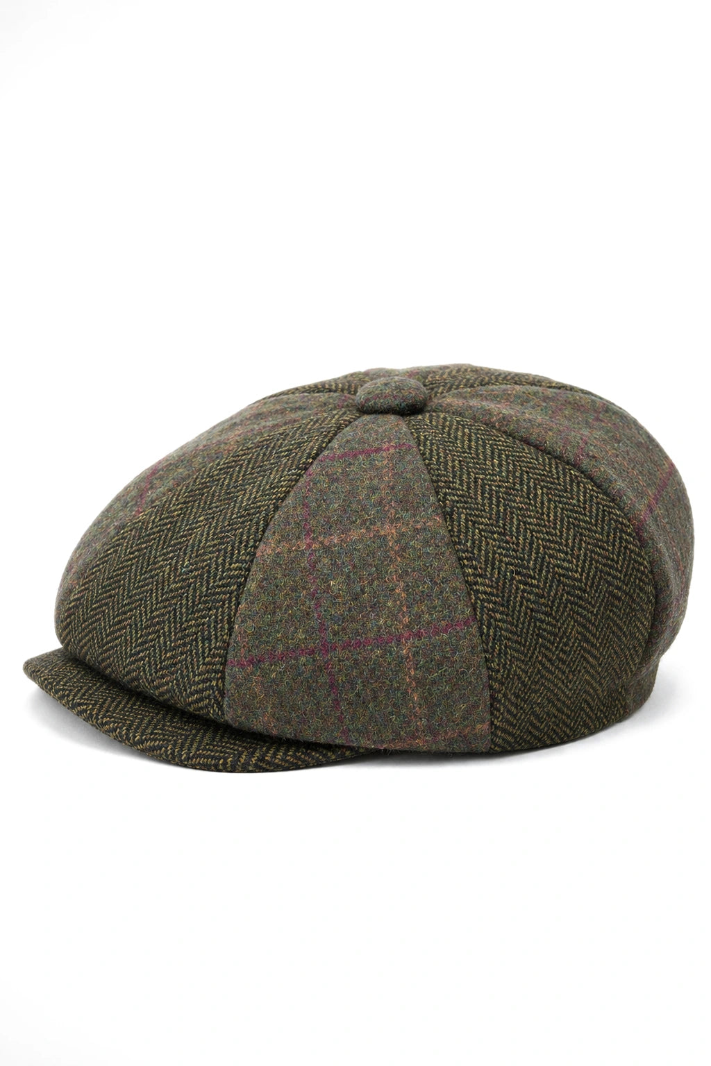HT6325 - Herre Ternet Sildebensmønstret Tweed Mix Avisbuks med 8 Paneler