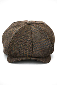 HT6325 - Herre Ternet Sildebensmønstret Tweed Mix Avisbuks med 8 Paneler