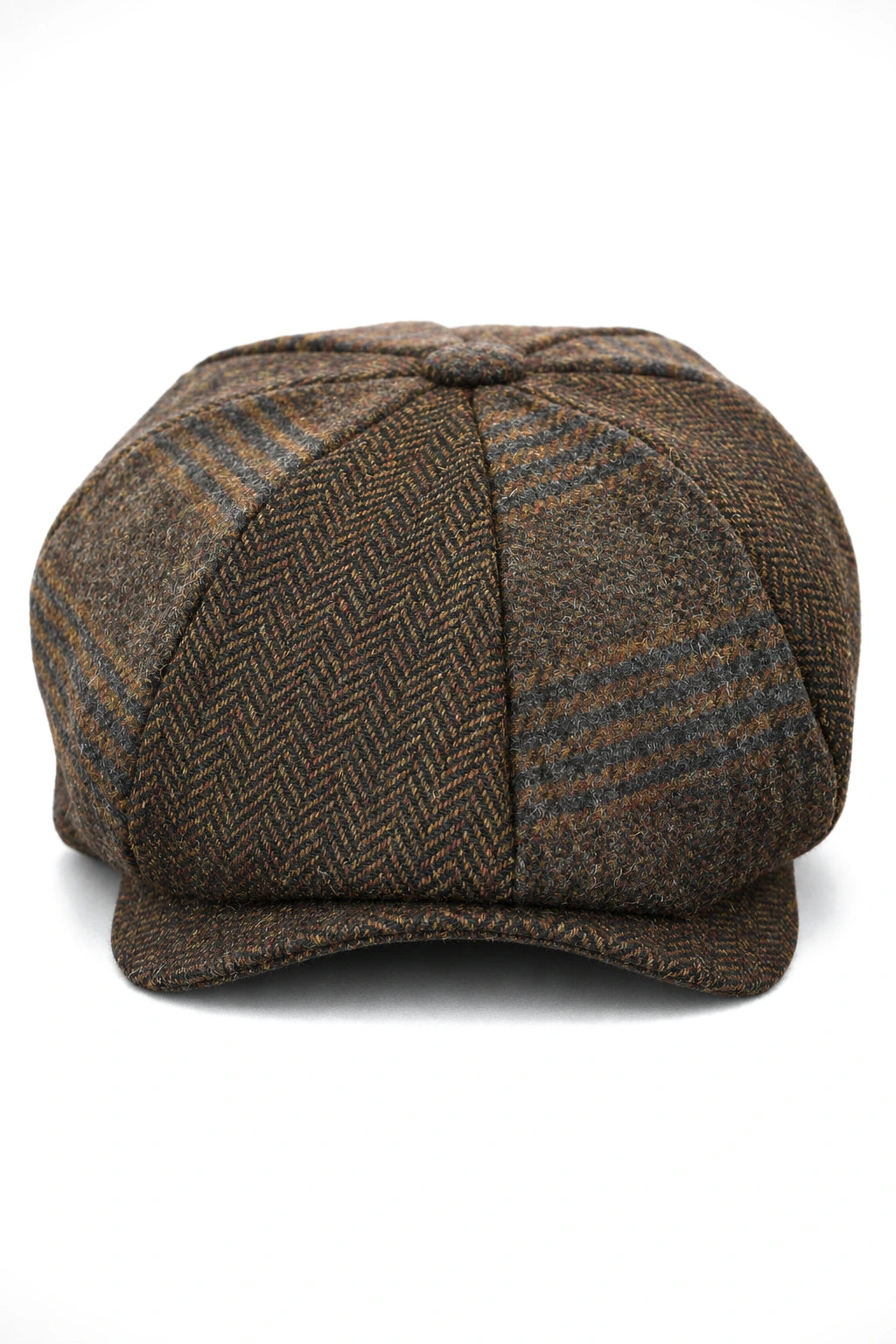 HT6325 - Herre Ternet Sildebensmønstret Tweed Mix Avisbuks med 8 Paneler