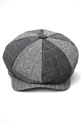 HT6325 - Herre Ternet Sildebensmønstret Tweed Mix Avisbuks med 8 Paneler