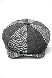 HT6325 - Herre Ternet Sildebensmønstret Tweed Mix Avisbuks med 8 Paneler