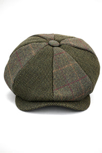 HT6325 - Herre Ternet Sildebensmønstret Tweed Mix Avisbuks med 8 Paneler