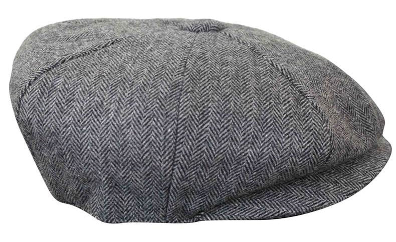 HT6364 - Mens Herringbone Tweed Newsboy Peaky Blinders Hat