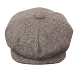 HT6364 - Mens Herringbone Tweed Newsboy Peaky Blinders Hat