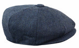 HT6364 - Mens Herringbone Tweed Newsboy Peaky Blinders Hat