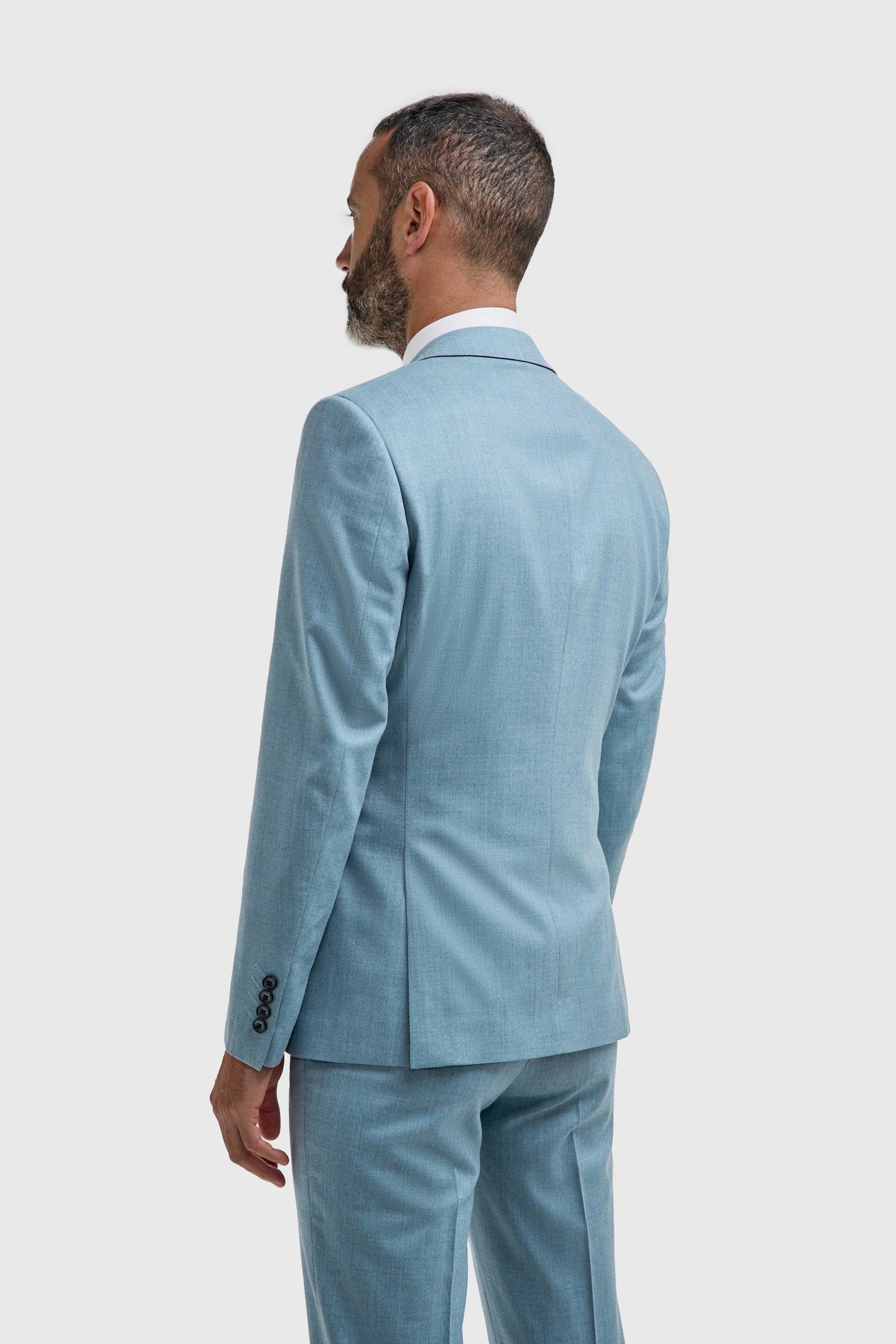 James - Herre lyseblå tekstureret blazer