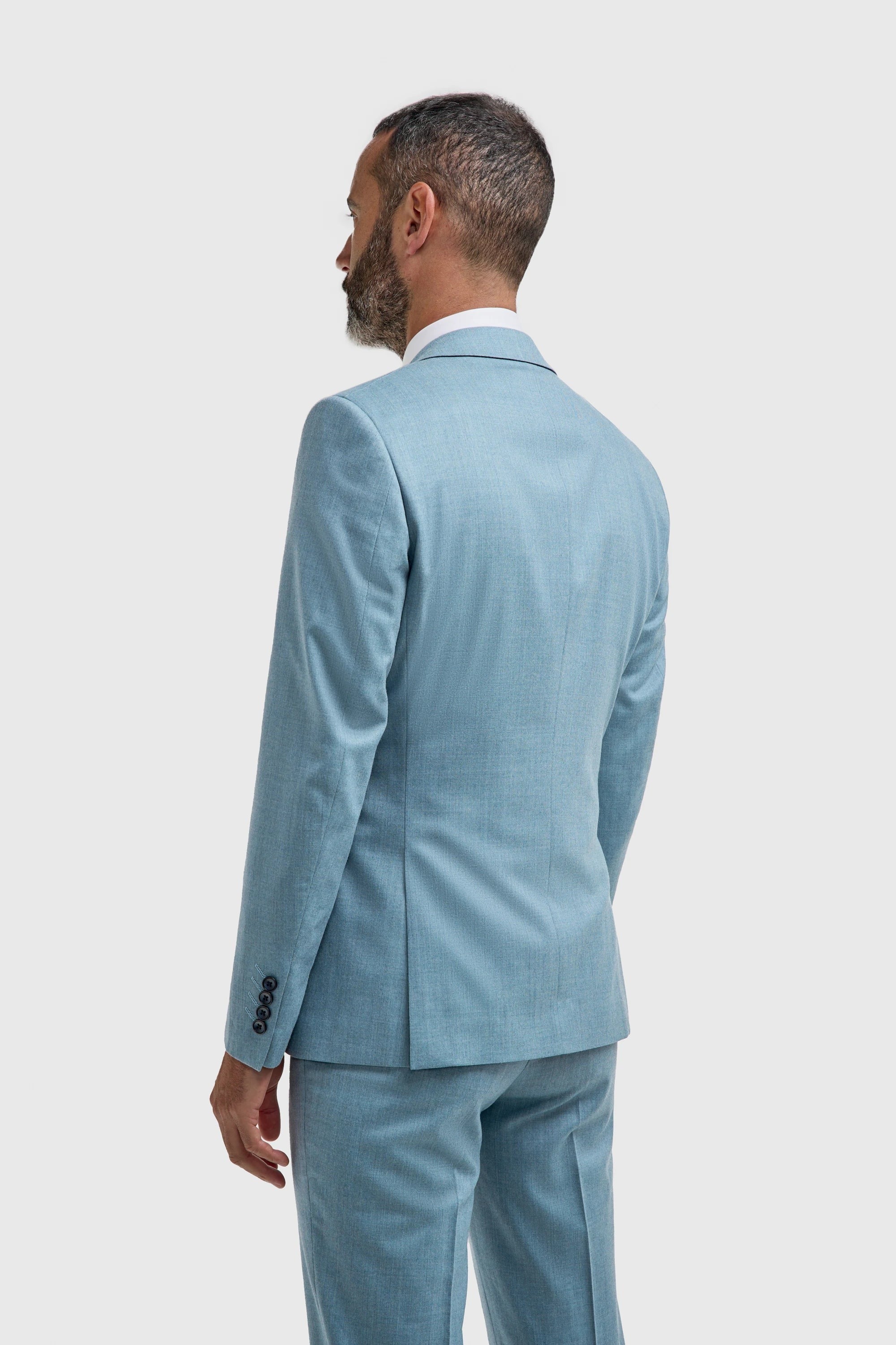 James - Herre lyseblå tekstureret blazer