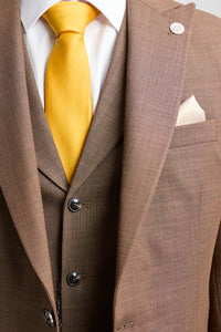 James Herre 3-delt Ensfarvet Brunt Habitat med Klassisk Pasform