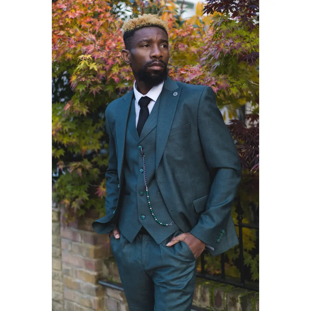 James Men's 3-Piece Classic Green Suit