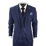 James Men's 3-Piece Navy Blue Tailored Fit Suit