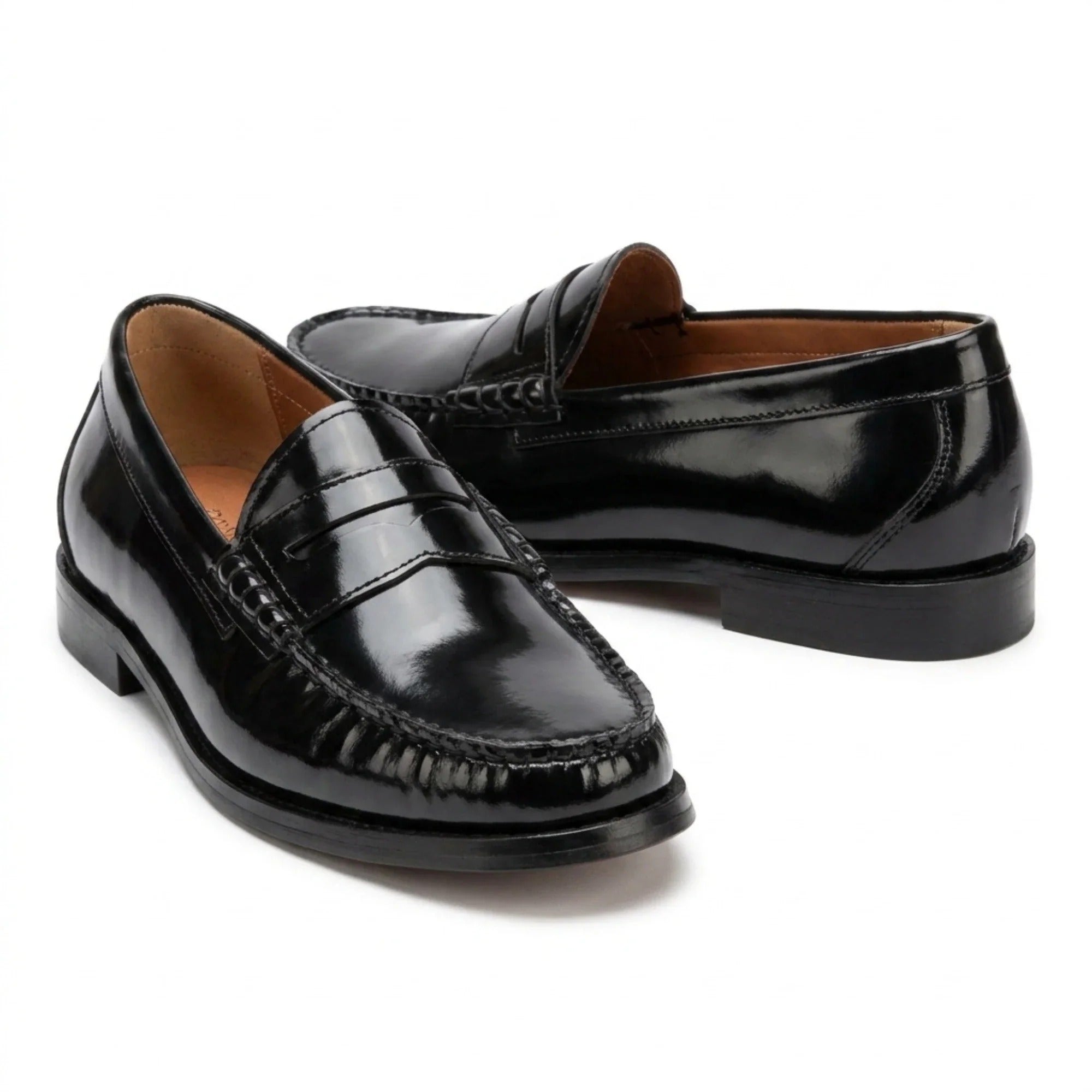 Joseph - Herre Sorte Penny Højglanspolerede Loafers