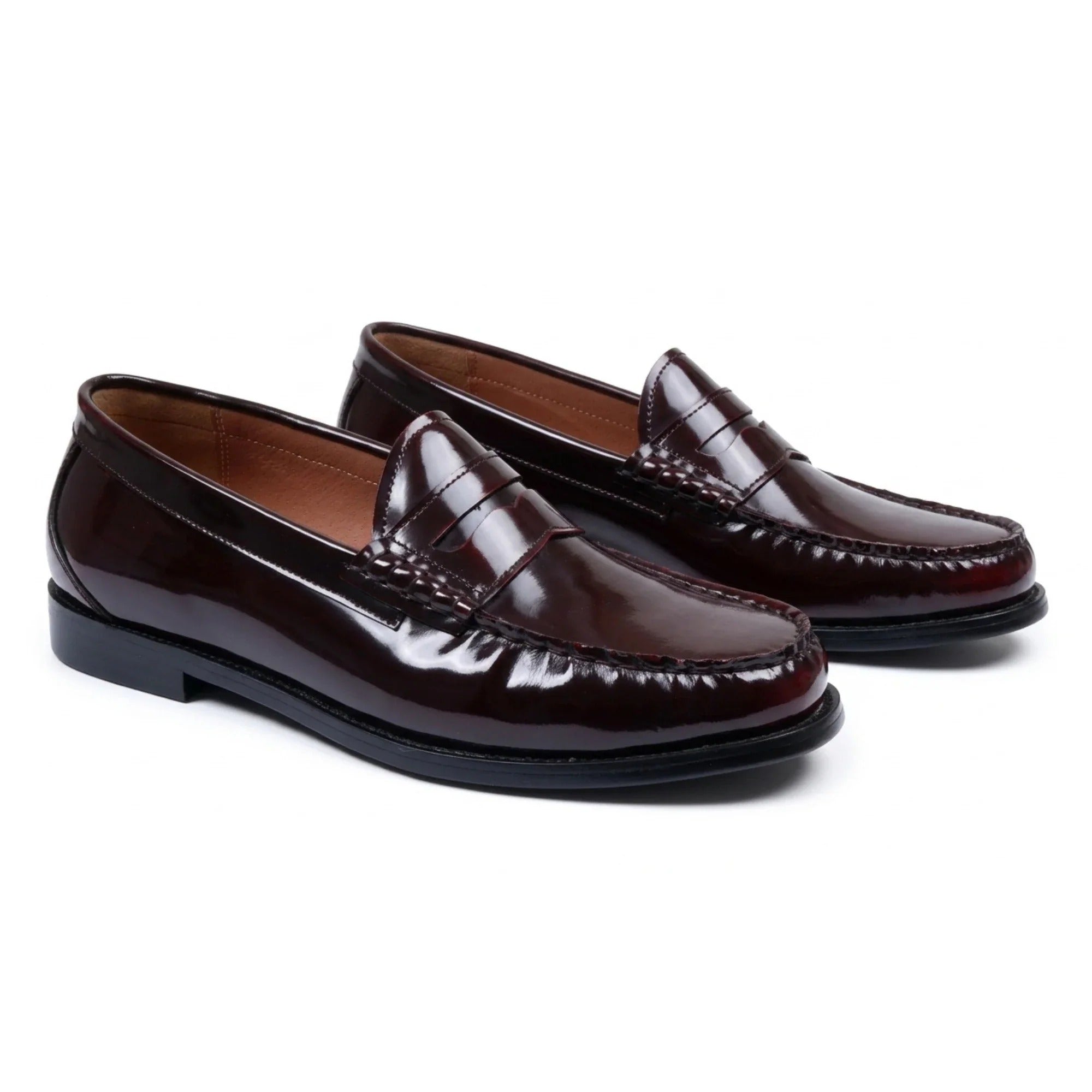 Joseph - Herre bordeauxrøde Penny Loafers i laklæder