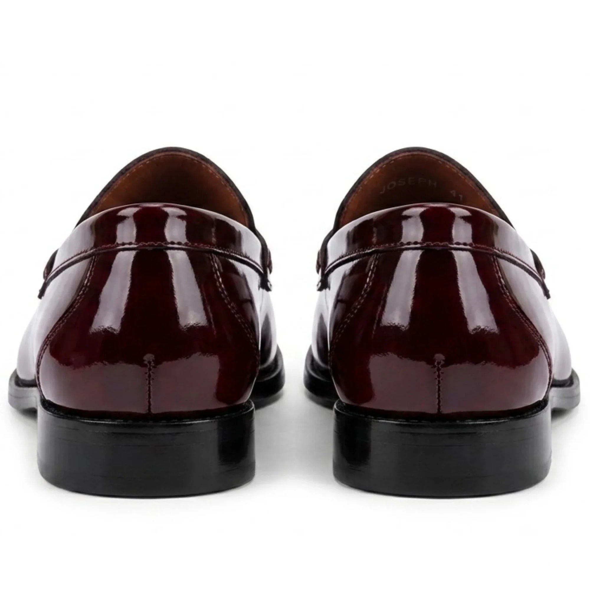 Joseph - Herre bordeauxrøde Penny Loafers i laklæder