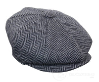 Kids Peaky Blinders Newsboy Tweed Herringbone 8 Panel Hat