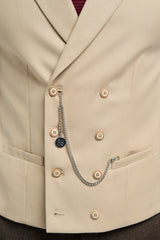 Dobbeltradet vest med kæde til mænd - Cavani Lennox