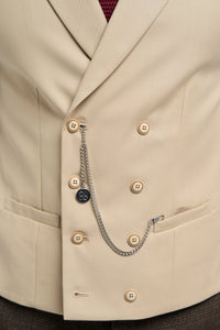 Dobbeltradet vest med kæde til mænd - Cavani Lennox