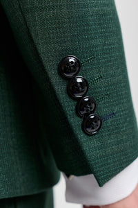 Leo - Herregrønt 3-delt ternet skræddersyet jakkesæt