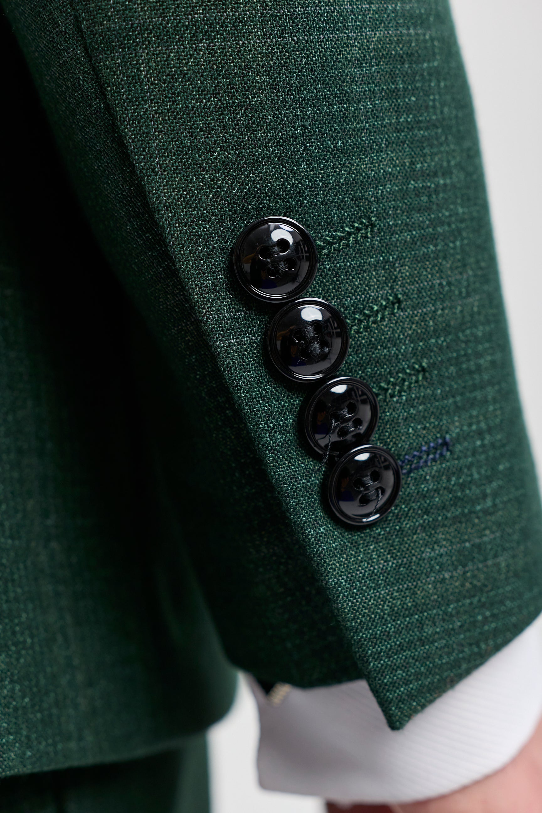 Leo - Herregrønt 3-delt ternet skræddersyet jakkesæt