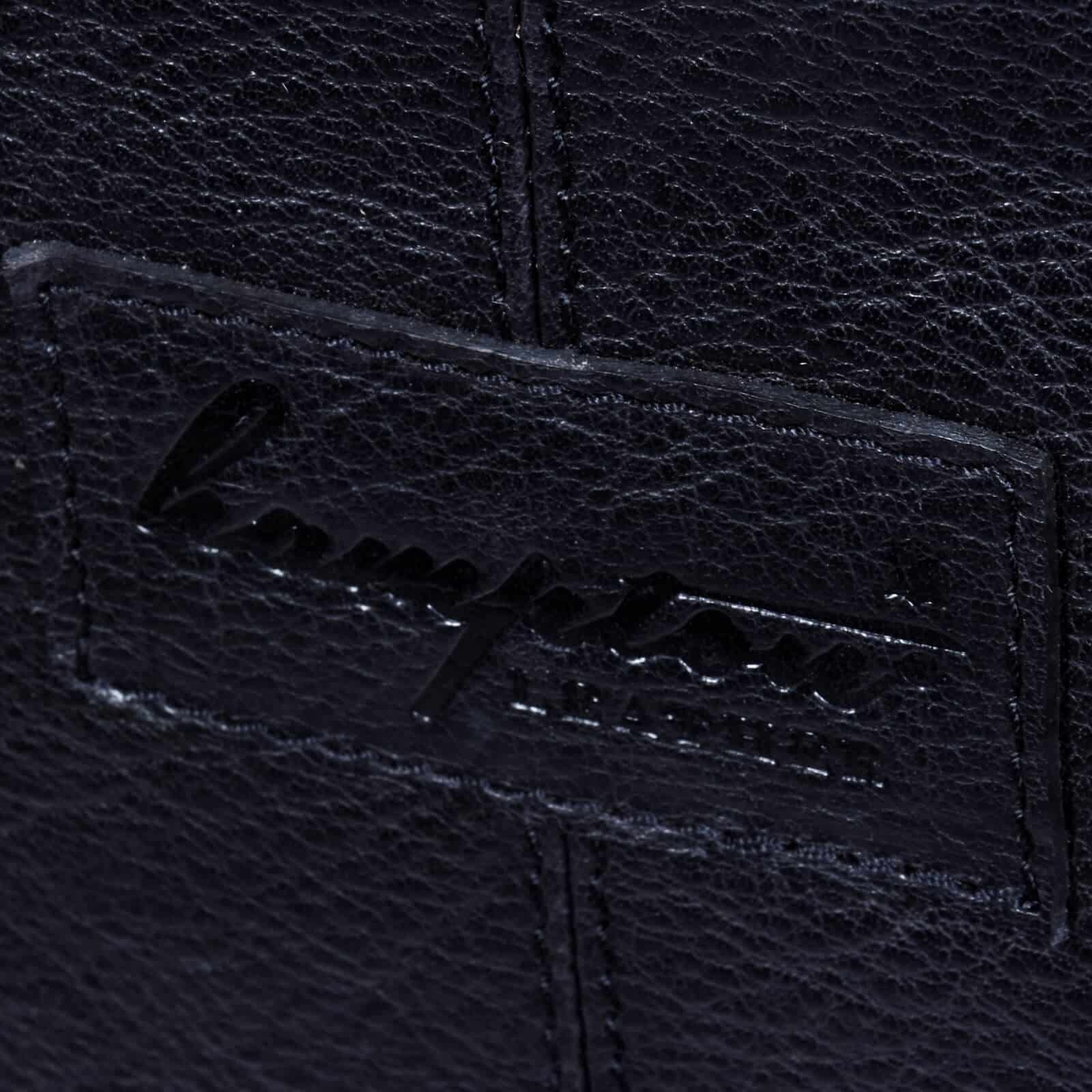 Real Leather Carry On Overnight Bag - Black