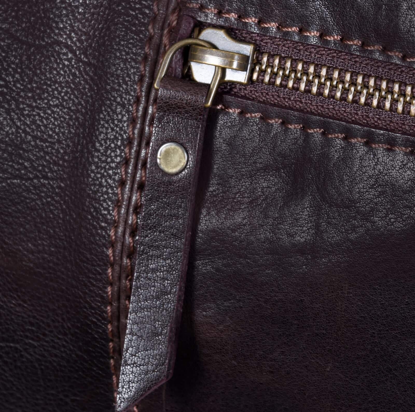 Genuine Leather Vintage Carry On Travel Bag - Brown