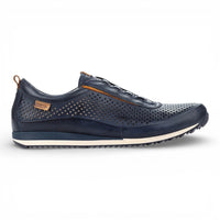 Liverpool - Herre Blå Læder Elastiske Slip-on Sneakers