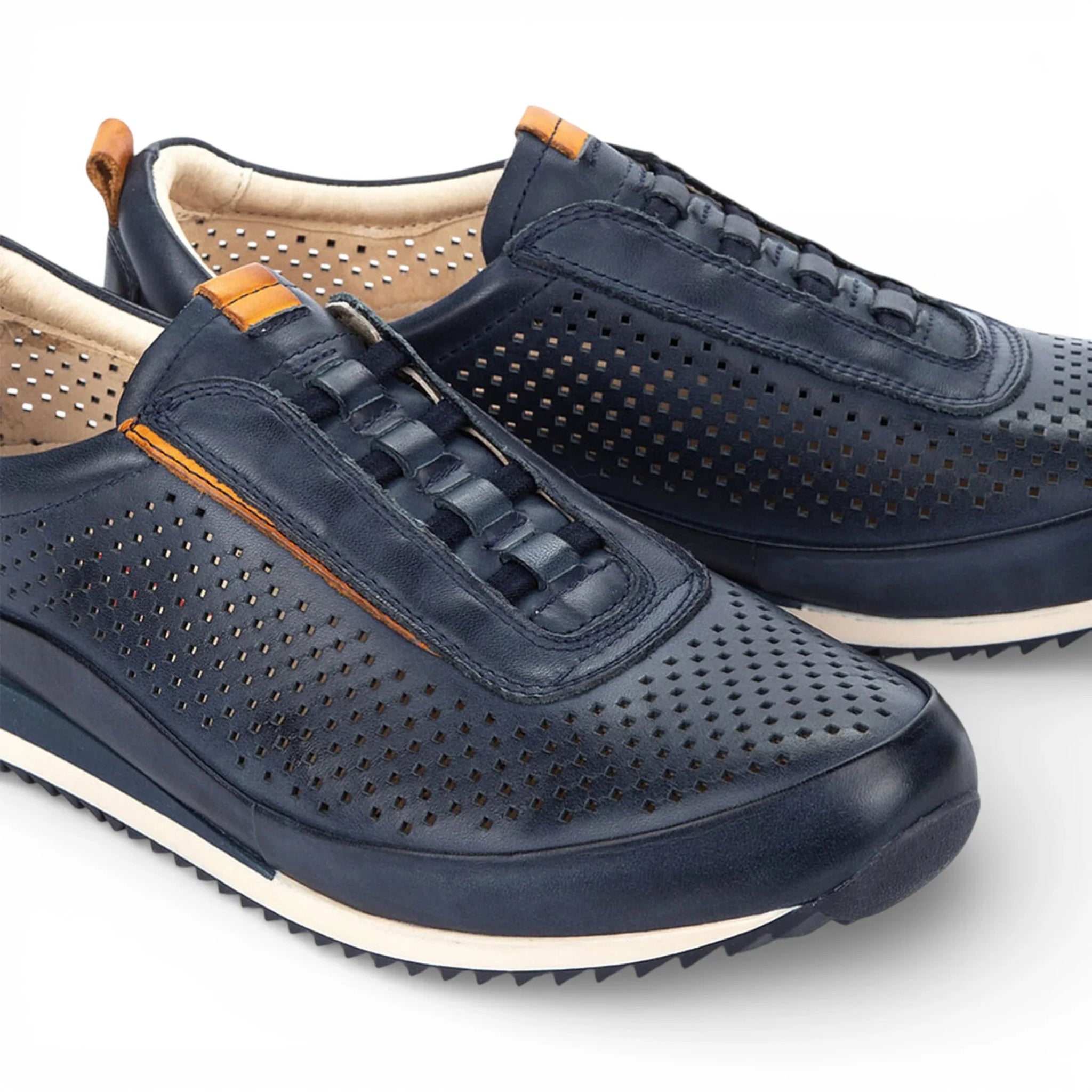 Liverpool - Herre Blå Læder Elastiske Slip-on Sneakers