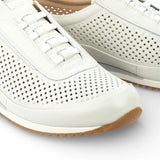 Liverpool - Herre hvide elastiske slip-on sneakers i læder