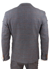 Grey 3 Piece Suit with Double Breasted Waistcoat