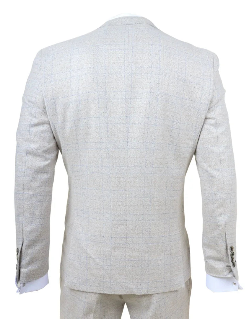 Luis - Herre Cremefarvet Ternet Slim Fit 3-delt Habitat