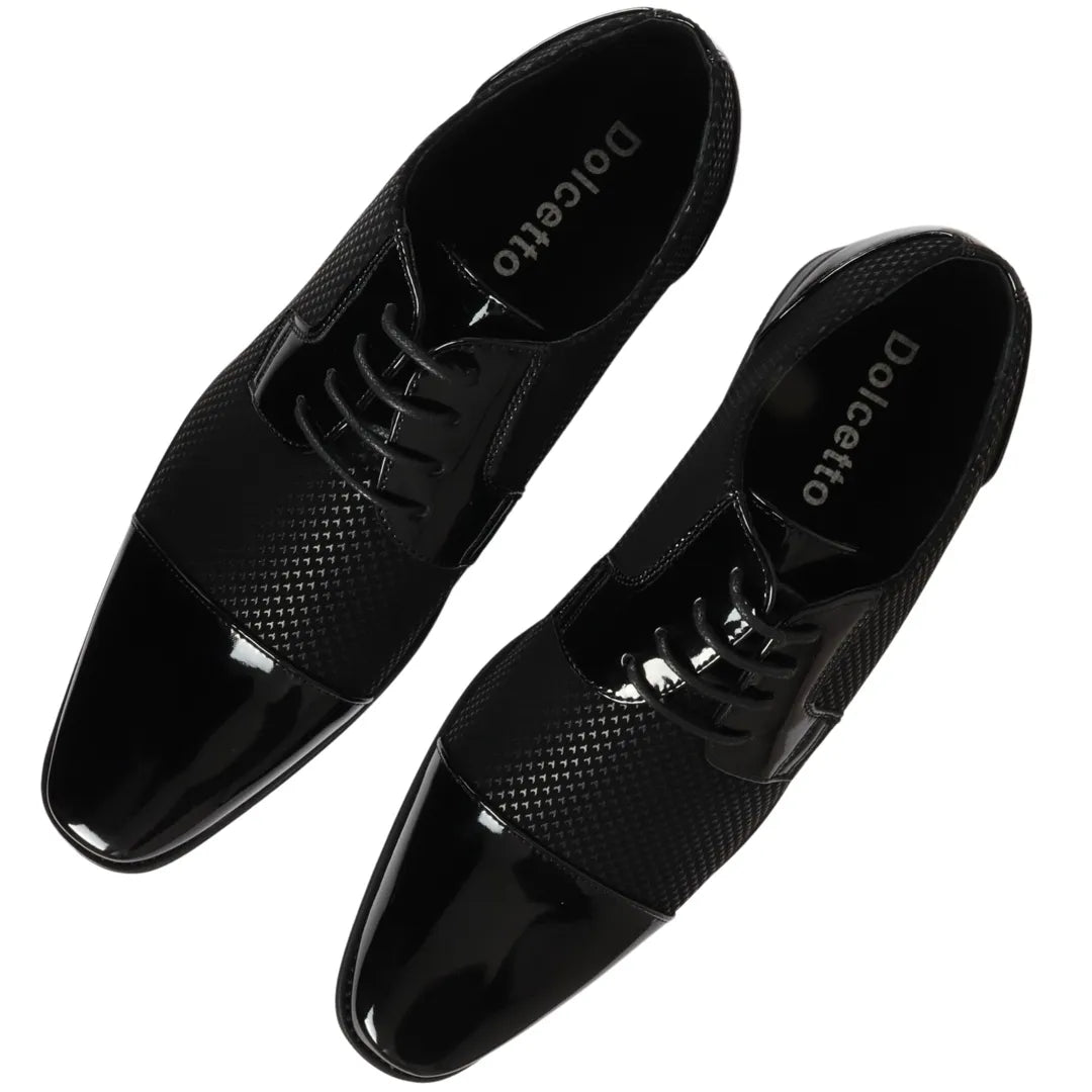 Men's Black Lace Up Derby Shoes