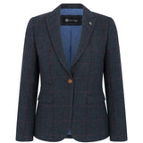 Madrid - Dame marineblå tweed skræddersyet blazer