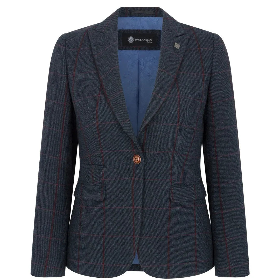 Madrid - Dame marineblå tweed skræddersyet blazer