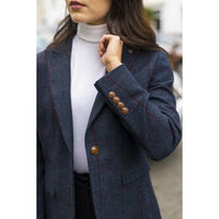 Madrid - Dame marineblå tweed skræddersyet blazer