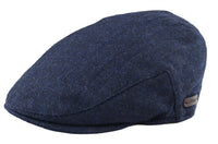 Men's Flat Cap Wool Herringbone Navy Tweed Classic 1920s Unisex Del Boy