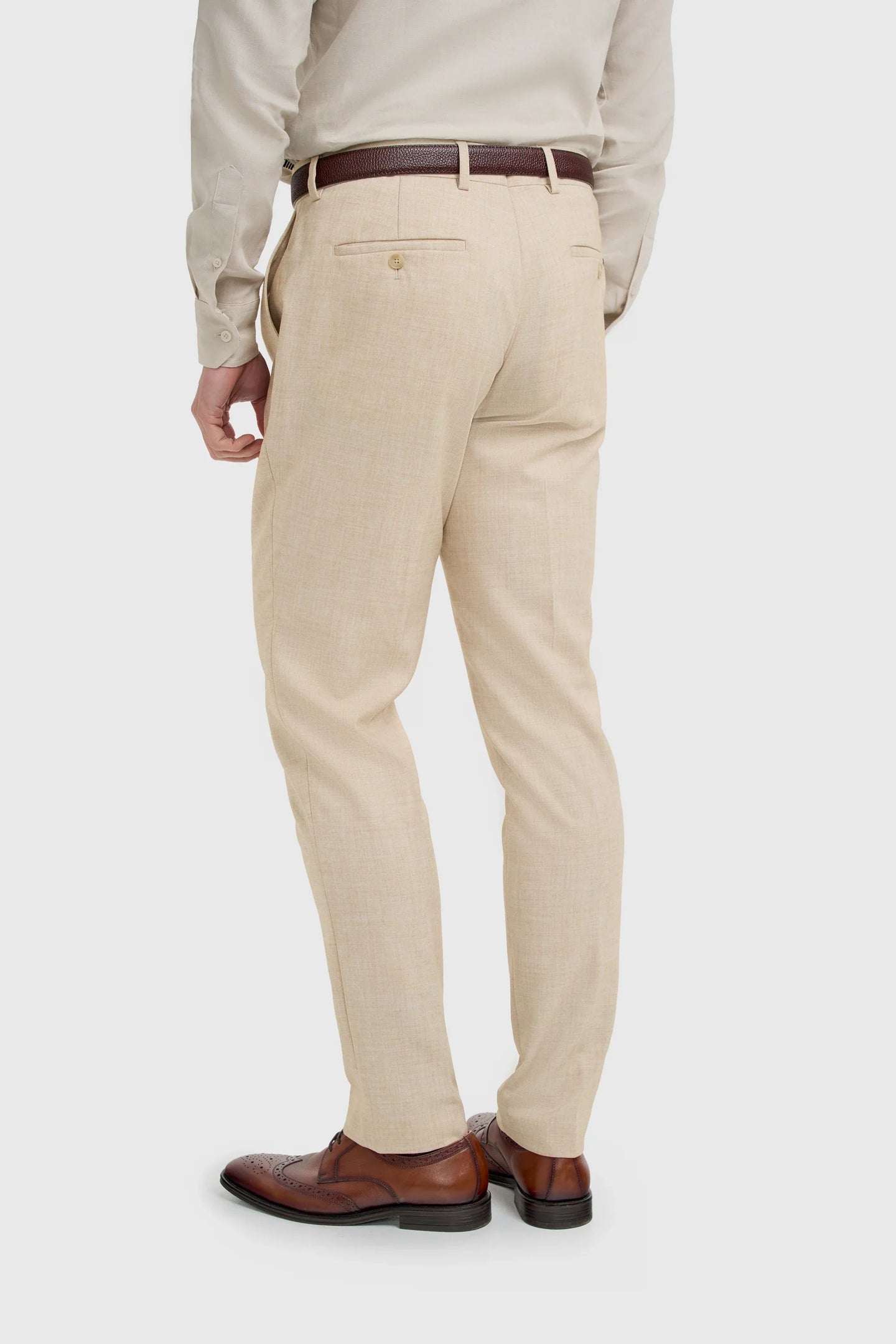 Malibu - Herre Beige Teksturerede Bukser