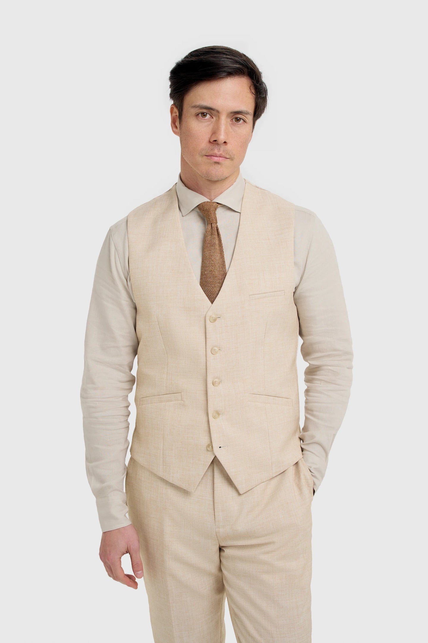 Malibu - Herre Beige Tekstureret Vest