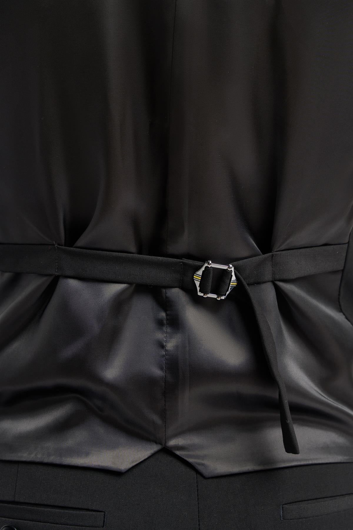 Malibu - Sort skræddersyet vest til mænd