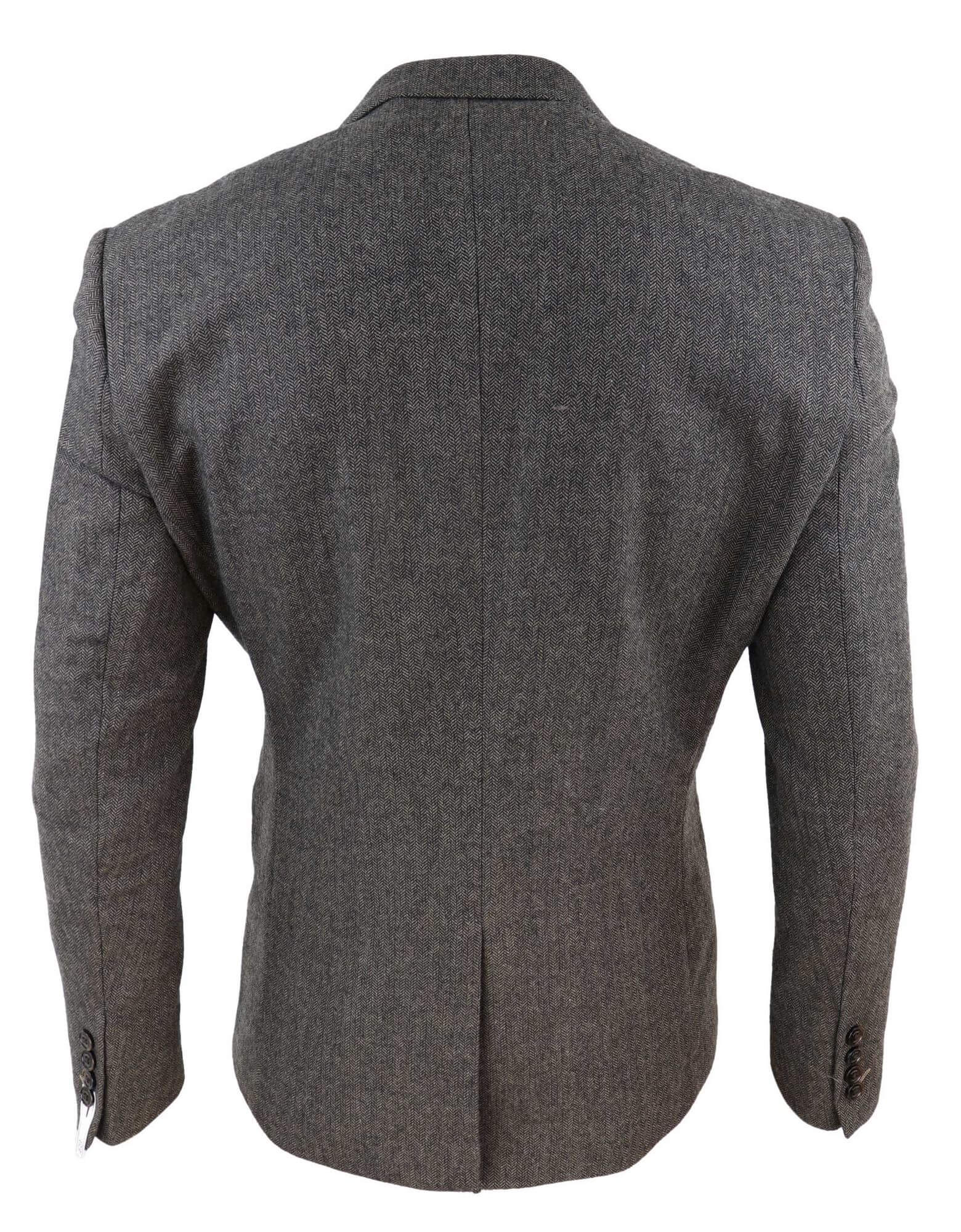 Mens Herringbone Tweed Blazer - Cavani Martez - Tan