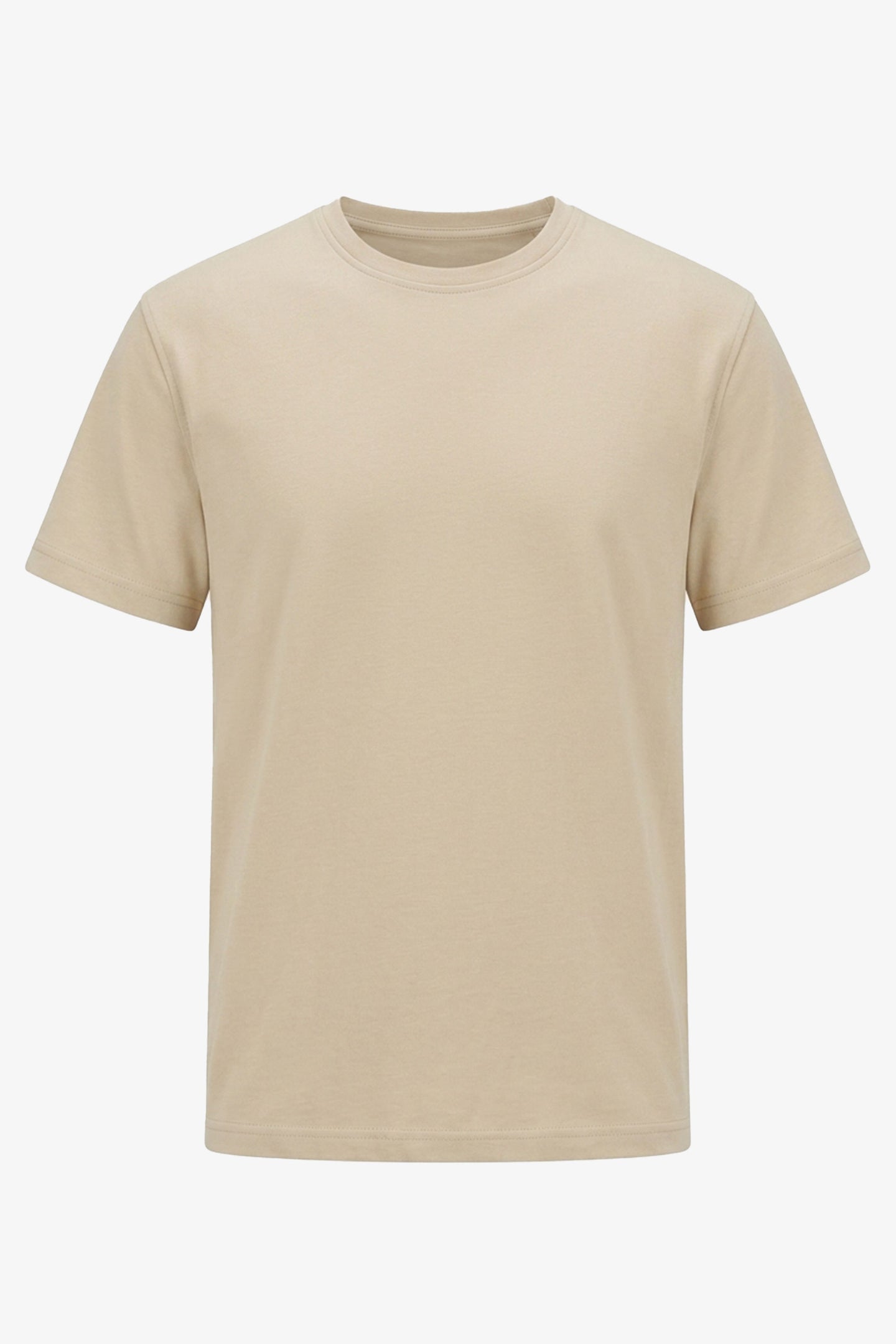 Beige klassisk T-shirt i bomuldsblanding til mænd