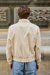 Herre beige Utility Bomber letvægts polstret lynlåsjakke