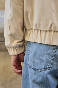Herre beige Utility Bomber letvægts polstret lynlåsjakke