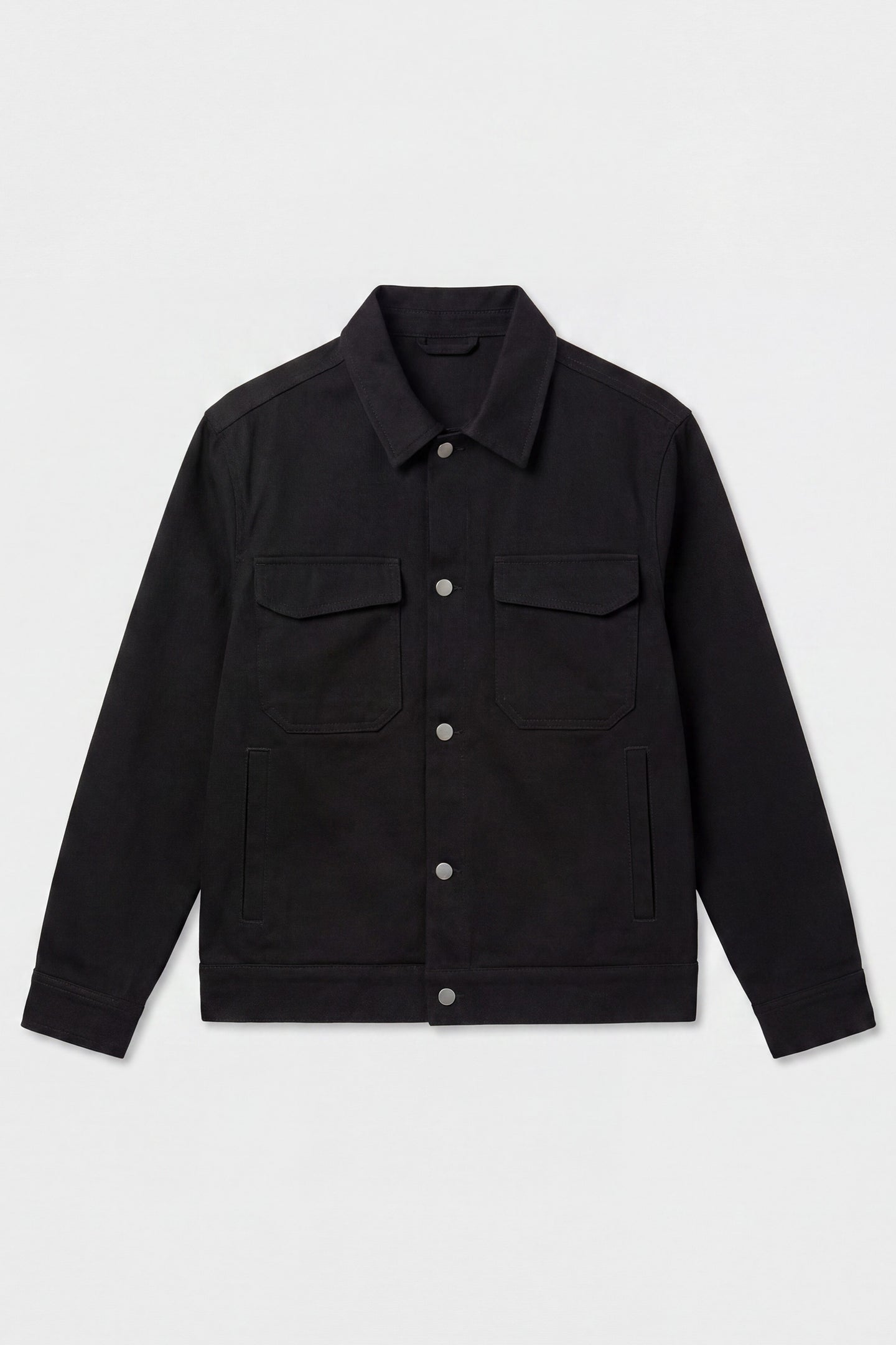 Herre sort bomuldstwilljakke - Trucker Overshirt