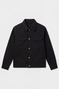 Herre sort bomuldstwilljakke - Trucker Overshirt